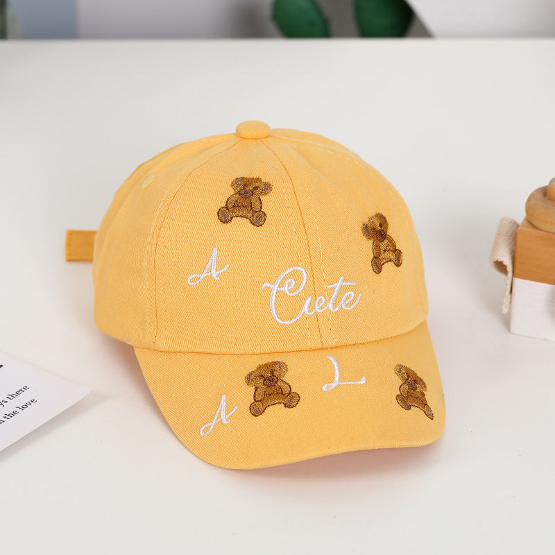 Wholesale Summer Cotton Teddy Bear Embroidered Children's Baseball Caps